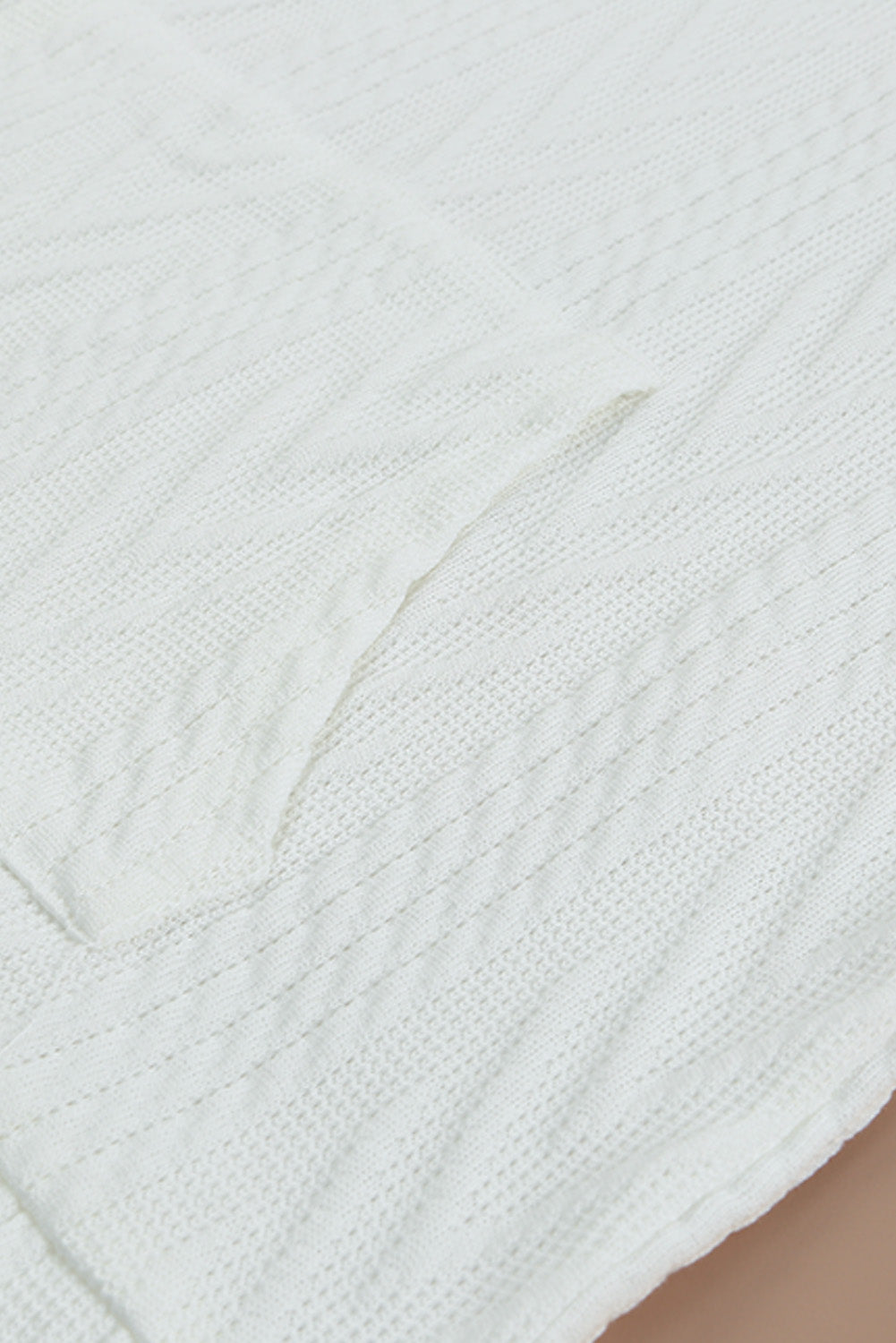 Textured Drawstring Sweatshirt with Kangaroo Pocket