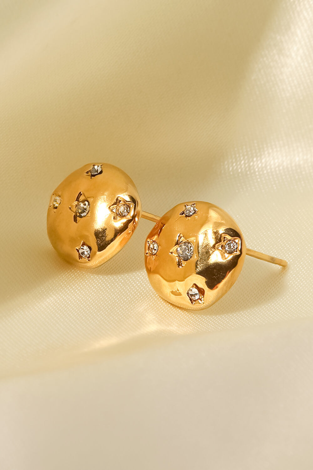 18K Gold-Plated Cubic Zirconia Stud Earrings