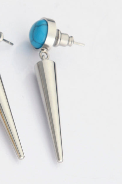 18K Stainless Steel Turquoise Drop Earrings