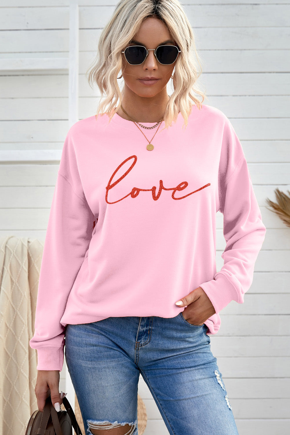 LOVE Dropped Shoulder Sweatshirt
