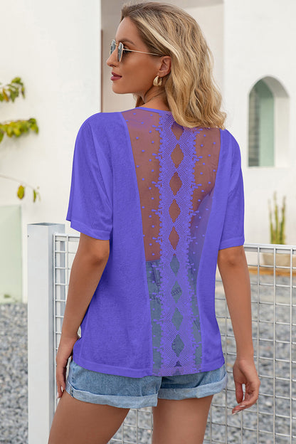 Lace Back Panel Top