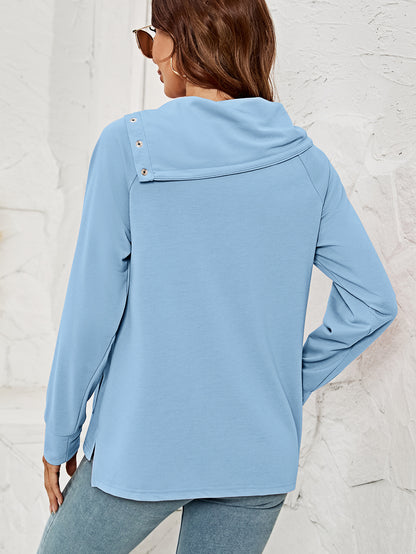 Raglan Sleeve Slit High-Low Sweatshirt